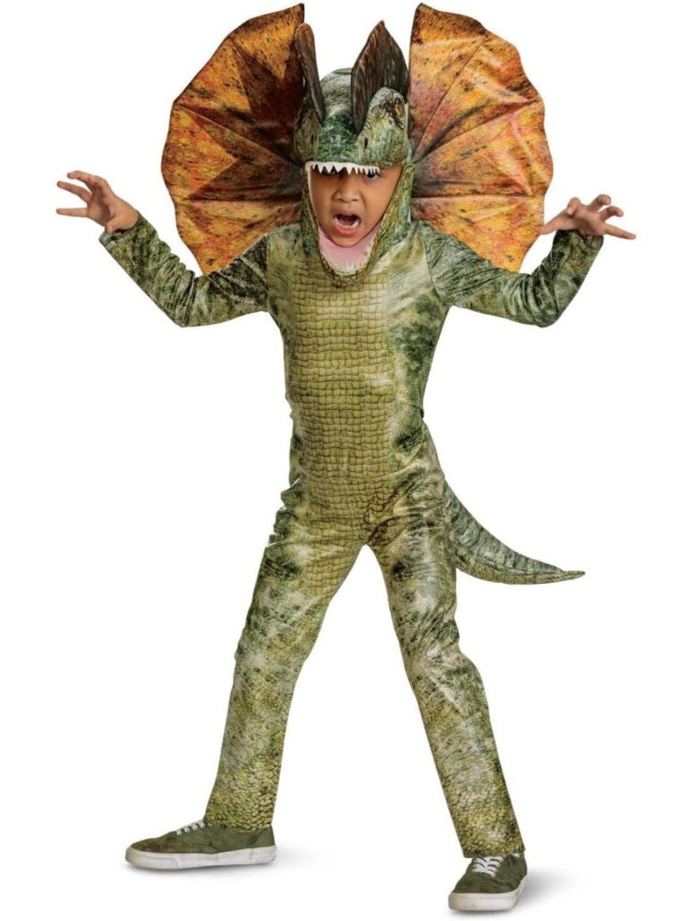 Kids' Dilophosaurus Costume - Jurassic World Jumpsuit & Headpiece for Dress-Up